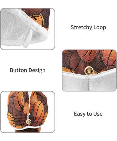 Super Absorbent Basketball Pattern Hair Towel 2 Pack | Quick Dry Hair Turbans for Women & Girls | Ideal Hair Drying Solution - Buy Online on GoSupps.com