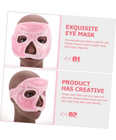 Ice Half Eye Hot and Cold Compress Warming Eye Patch Ice Eye Eyestrain Eye Shades Beads Sleep Heat Eye Patch Travel Pvc Cool pink 25X13X1CM - Buy Online on GoSupps.com