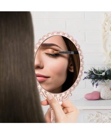 Yusong Compact Handheld Mirror with Handle - Vintage Purse Mirror for Travel - Rose Gold Mini Makeup Mirror for Girls - Buy Online on GoSupps.com
