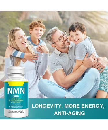 Vegan NMN Supplement 500mg Higher Absorption - 99% Pure NMN (Nicotinamide Mononucleotide)for NAD+ Cellular Energy Immune Muscle Anti-Aging & Longevity Stabilized NMN - 60 Capsule (60 Days Supply) 60 Count (Pack of 1) - Buy Online on GoSupps.com