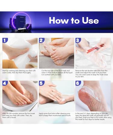 Foot Peel Mask (2 Pairs) - Exfoliating Treatment for Baby Soft Feet Aloe Vera & Lavender Remove Dead Skin Dry Cracked Heels Spa Quality for Men & Women - Buy Online on GoSupps.com