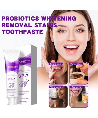 Sp-7 Toothpaste Sp-7 Whitening and Stain Removal Toothpaste Sp-7 Color Correcting Toothpaste Sp-7 Whitening Toothpaste with Probiotics Reduces Stains and Plaque - Buy Online on GoSupps.com