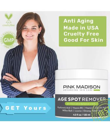 Pink Madison Dark Spot Corrector - Best Age Spot Remover for Face, Hands, Body - 4oz Cream - Buy Online on GoSupps.com