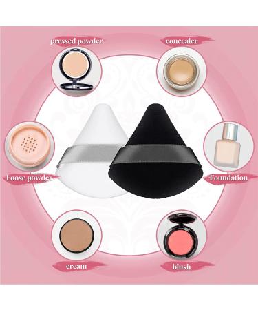 2 Pcs Reusable Soft Triangle Powder Puff Makeup Sponges - Black and White - Buy Online on GoSupps.com
