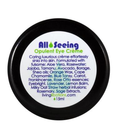 LIVING LIBATIONS - Organic All Seeing Opulent Eye Cr me | Natural Wildcrafted Vegan Clean Beauty (0.5 fl oz | 15 mL) 0.5 Fl Oz (Pack of 1)
