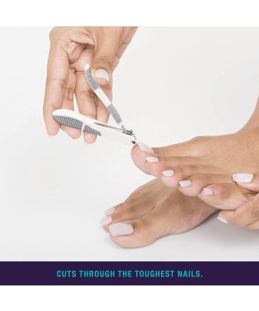 TRIM Simply Foot Toenail Clippers - Quality Steel Blades, Enlarged Opening, Catcher Base - Easy to Use Foot Care Tool for Men and Women (White) - Buy Online on GoSupps.com