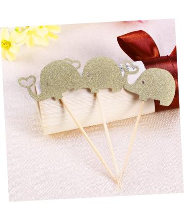 COHEALI 3pcs Glitter Cupcake Toppers Baby Shower Cupcake Picks Fruit Cocktail Picks Appetizers Dessert Topper Wedding Elephant Cupcake Toppers Jungle Animal Toppers Rod Paper Cup Golden medium - Buy Online on GoSupps.com