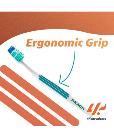 Reach Advanced Design Soft Bristle Toothbrush 3 Pack - 21 Count for Optimal Cleaning & Hygiene - Buy Online on GoSupps.com