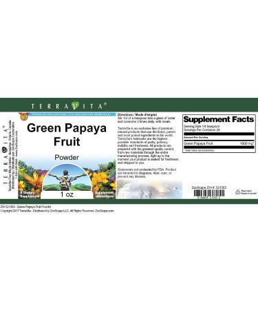 Genuine Green Papaya Fruit Powder - 1 oz | High Quality ZIN 521063 - Buy Online on GoSupps.com