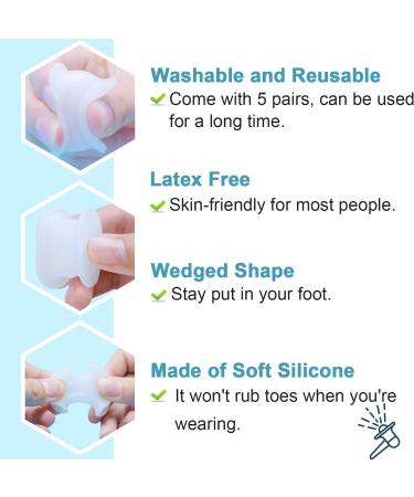 Povihome 10 Pack Bunion Corrector Gel Toe Spacers Separators - L Size (1/2'' Thick) | Orthotic for Overlapping Toes - Buy Online on GoSupps.com