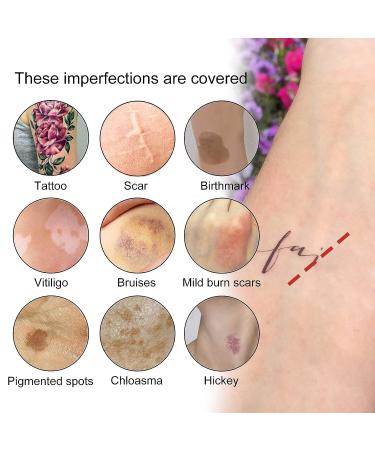 Tattoo Concealer Makeup Body Birthmark Scar Spots Waterproof Two Color Set - Brown One Size - Buy Online on GoSupps.com