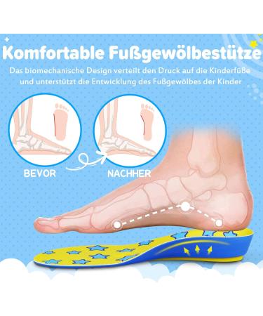 Popzoom Children's Orthopedic Shoes for Flat Feet | Inserts for Plantar Fasciitis & Overpronation - Blue M (EU27-29) - 205mm - Buy Online on GoSupps.com