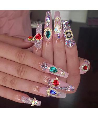 Cadeya Nail Charms 22 Pcs Rhinestone Gems for 3D Nail Art - Gold Alloy Crystals - Buy Online on GoSupps.com