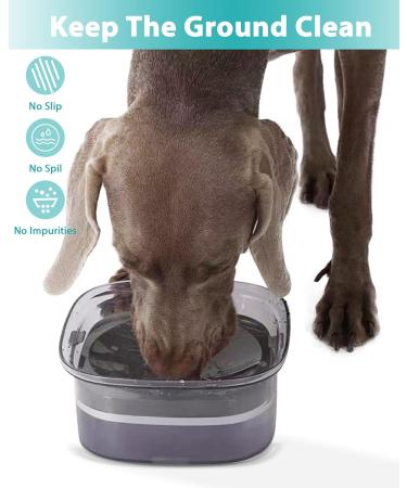 PETTOM No Spill Floating Water Bowl for Dogs and Cats - 2L Large Capacity (Grey) - Buy Online on GoSupps.com