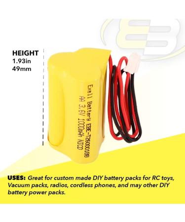 5-Pack Exell 3.6V 1000mAh NiCD Emergency Light Battery - Replaces Lowes 253799 OSA230 Unitech 6200RP & More - Buy Online on GoSupps.com