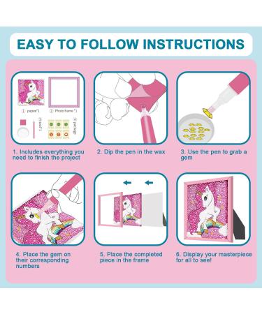 TOY Life Unicorn Diamond Painting Kit for Kids with Wooden Frame | Gem Art & Crafts for Ages 6-12 | Girls Unicorn Look-Back Design - Buy Online on GoSupps.com