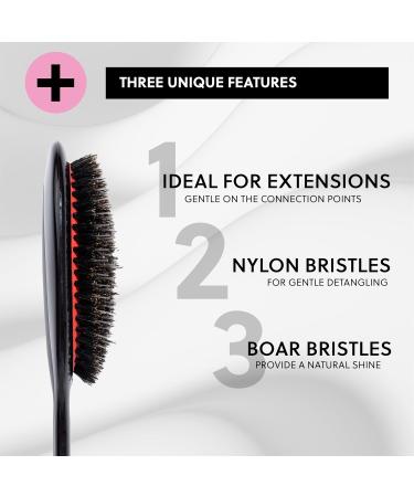 LongTime Hair Hair Brush for Extensions | Best Nursing Brush for Wigs & Toupees | Natural Boar & Nylon Bristles | Perfect for Maintaining Real Hair Extensions - Buy Online on GoSupps.com