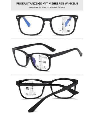 Lanomi Varifocal Glasses for Men & Women | Progressive Multifocal Reader with Blue Light Filter | Anti-Fatigue Rectangle Reading Aid - Buy Online on GoSupps.com