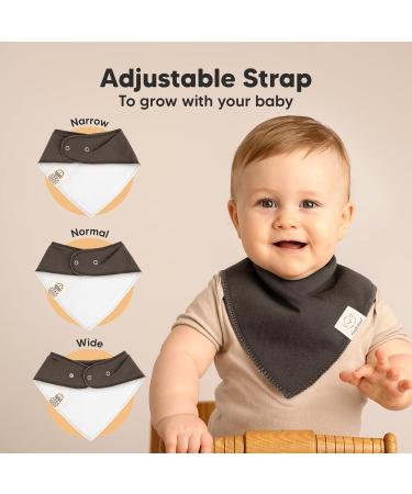 8 Pack Organic Cotton Triangle Baby Bibs - Super Absorbent Unisex Bandana Neckerchiefs for Infants | Ideal for Drooling & Teething - Buy Online on GoSupps.com