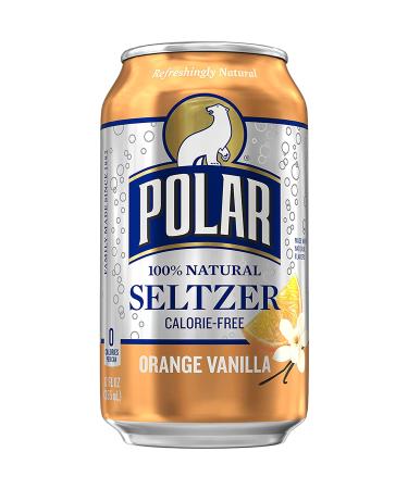Polar Seltzer Water Orange Vanilla 12 Pack - Refreshing 12 Fl Oz Cans - Buy Online on GoSupps.com