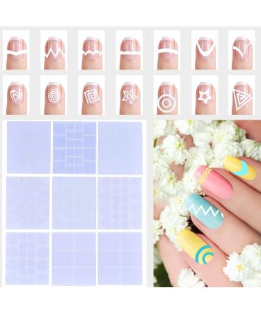 1275-Piece Nail Art Stencil Set - French Tip Guides, Stickers, Vinyl Sheets - Buy Online on GoSupps.com