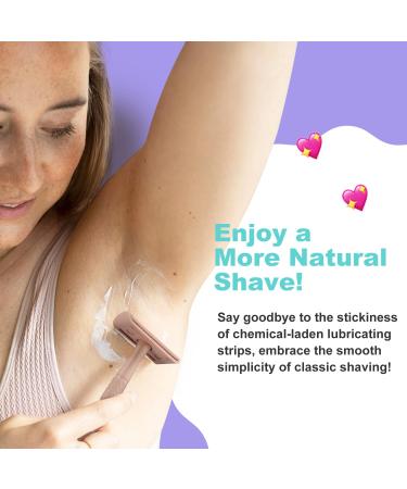 Reusable Double Edge Safety Razor for Women - Includes 5 Platinum Coated Blades | Travel Essentials for Effortless Shaving in Beige - Buy Online on GoSupps.com