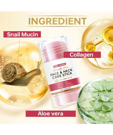 SANZHUAN Collagen & Snail Mucus Face and Neck Care Stick Firming & Lifting Moisturizer Balm with Aloe Vera Anti-Aging Reduces Wrinkles & Fine Lines Tightening Cream for All Skin Types (2 Pack) - Buy Online on GoSupps.com