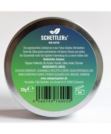SCHETTLER's Powder Type 4 - Salt-Free Natural Dental Care | 20g Screw-Top Tin | International Shipping Available - Buy Online on GoSupps.com