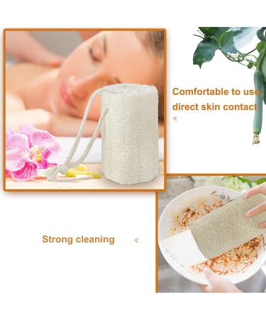 UOPTY Natural Loofah Bath Sponge Set - Exfoliating Body Luffa for Clean Skin - Kitchen Scrubbing Sponge - 4 Pcs, White - Buy Online on GoSupps.com