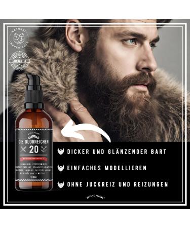 Buy G-20 Beard Oil 100ml - Rosemary & Mint Oil for Thick Beard Growth | Original Serum with Nettle Sage Castor Argan & More - Buy Online on GoSupps.com