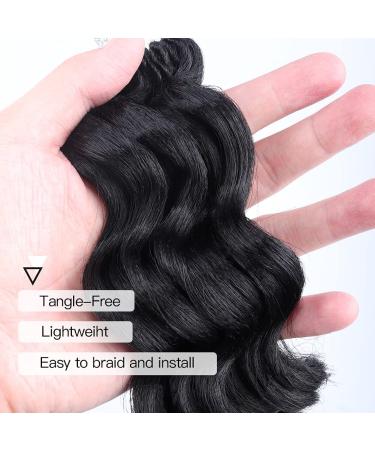 ToyoTree 14 Ocean Wave Crochet Hair - 8 Packs Natural Black Braids, Synthetic Extensions (1B) - Buy Online on GoSupps.com