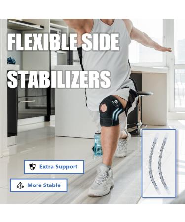 MAYKI Adjustable Knee Support Brace for Men/Women with Patella Gel Pad - Anti-Slip Knee Brace for Arthritis & Ligament Damage - One Size, Dark Black - Buy Online on GoSupps.com