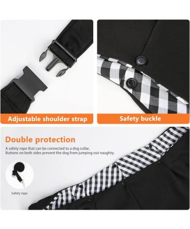Coolzon Double-sided Hands-free Dog Sling Carrier for Small & Medium Dogs - Adjustable Shoulder Strap - Ideal for Walking, Travel, and Outdoor Activities - Black - Buy Online on GoSupps.com