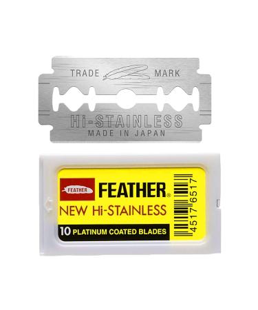 Feather Double Edge Safety Razor Blades 10 Count 10 Count (Pack of 1)