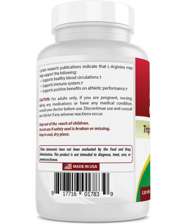 Best Naturals L-Arginine NO Booster Triple Strength 1300 mg Serving 120 Veg Capsules (120 Count (Pack of 3)) 120 count (Pack of 1) - Buy Online on GoSupps.com