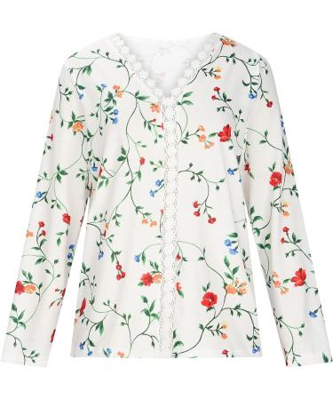 Womens Casual Short Sleeve Vintage Floral Top - Red Floral Blouse XX-Large - Buy Online on GoSupps.com