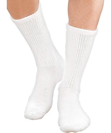 Yacht & Smith Soft Cotton Diabetic Socks 12 Pack White Crew 9-11 - Buy Online on GoSupps.com