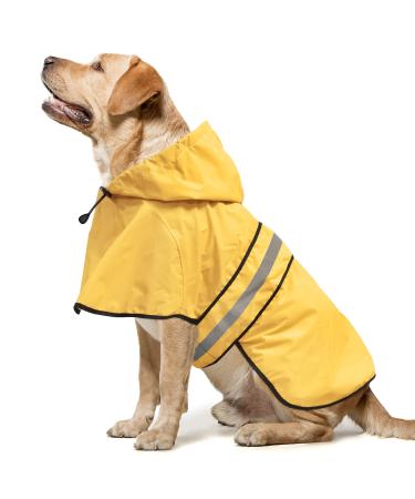 Domagiker Adjustable Dog Raincoats - Waterproof Lightweight Raincoat Slicker Poncho, Reflective Hooded Dog Rain Coat Jacket for Small, Medium, Large Dogs (Large, Yellow) Large YELLOW
