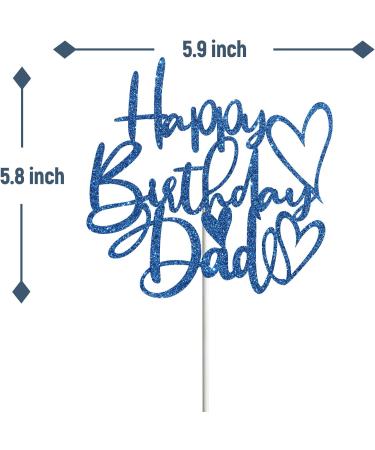 Tenhaisi Blue Glitter Happy Birthday Dad Cake Topper Happy Father's Birthday Cake Decoration Dad Party Decoration Dad Happy Birthday Party Decoration Supplies - Buy Online on GoSupps.com