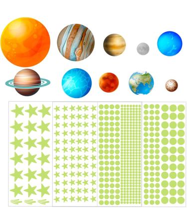 Glow in The Dark Stars Wall Stickers - 445 PCS Ceiling Stars Planets Kids Wall Decors in Green Light - Perfect for DIY Bedroom and Nursery Decor - Buy Online on GoSupps.com
