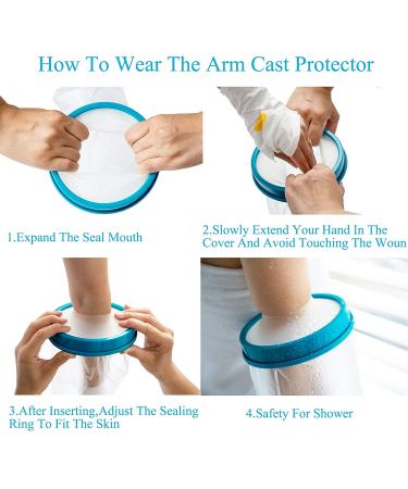 Adult Waterproof Arm Cast Cover - Shower/Bath Protector for Broken Hands/Wrists/Fingers - Reusable Bandage Protector - Buy Online on GoSupps.com