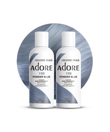 Adore Shining Semi Permanent Hair Color Powder Blue (198) 118ml Powder Blue #198 0.12 g (Pack of 1)