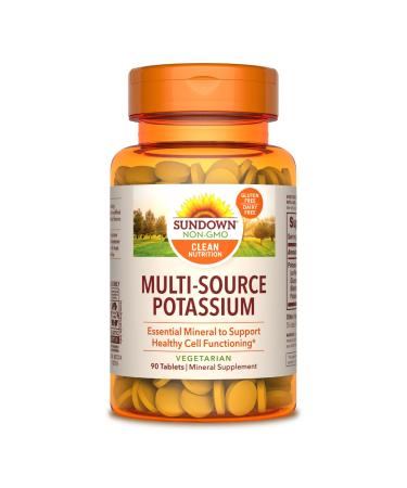 Sundown Multi Source Potassium Supplement Contains 6 Forms of Potassium 90 Tablets (Pack of 6)(Packaging May Vary)