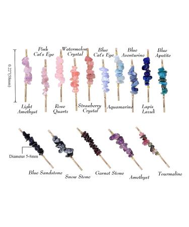 Gemstone Hair Pins Set of 15 - Crystal Bobby Pins for Women in Pink, Purple, Blue Colors - Buy Online on GoSupps.com