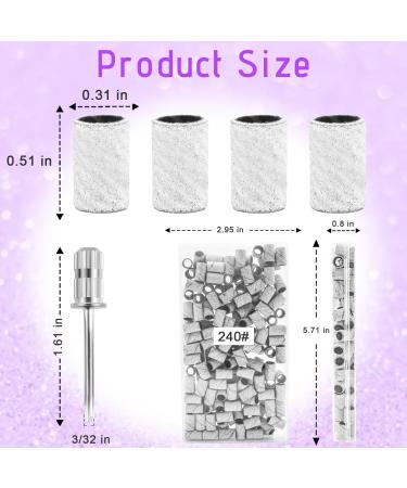 100Pcs Nail Sanding Bands - Fine 240 Grit for Nail Drill | Manicure & Pedicure Set with 3/32 Nail Sanding Bit - Buy Online on GoSupps.com