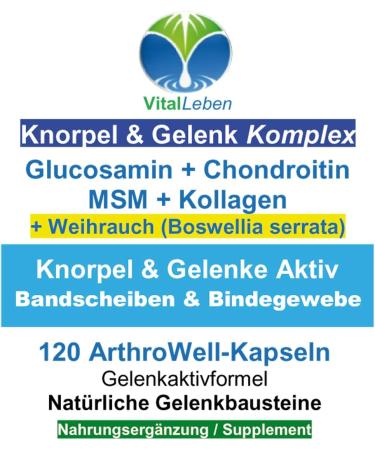 Cartilage & Joints Complex with Boswellia Serrata - Natural Joint Support Capsules (120 Count) | Glucosamine Chondroitin MSM & Collagen - Buy Online on GoSupps.com