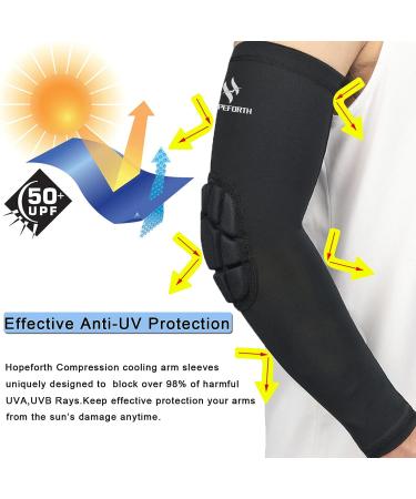 HOPEFORTH 2PCS Padded Elbow Sleeves | Compression Arm Support | Black Elbow Pad Small - Buy Online on GoSupps.com