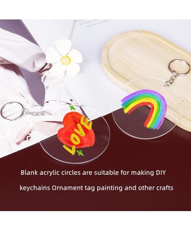 Senbota 100 Pcs 2 Inch Circle Acrylic Keychain Blanks - Clear Acrylic Discs for Keychains & Crafts - Buy Online on GoSupps.com