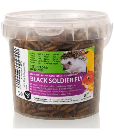 UGF - soldier fly larvae dried 500 milliliters of buckets hermetia such as mealworms bird feed wild birds all year round hedgehog feed squirrel feed quail feed hamster lining fish feed - Buy Online on GoSupps.com