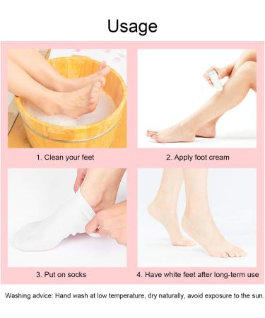 Moisturizing Socks - 2 Pairs of Elastic Spa Socks for Dry Feet & Cracked Heels (Size M 36-38) | Overnight Footcare Peeling Socks - Buy Online on GoSupps.com